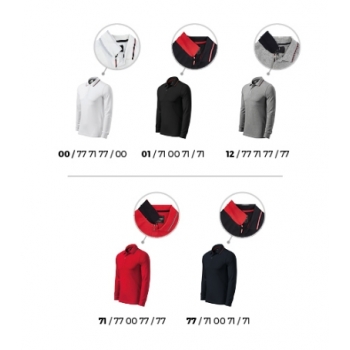 Malfini Adler Koszulka polo męska Contrast Stripe LS 258 pod Haft lub Nadruk z Logo Firmy